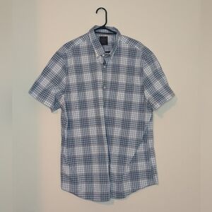 Denver Hayes Blue and White Checkered Shirt, Size 2XL